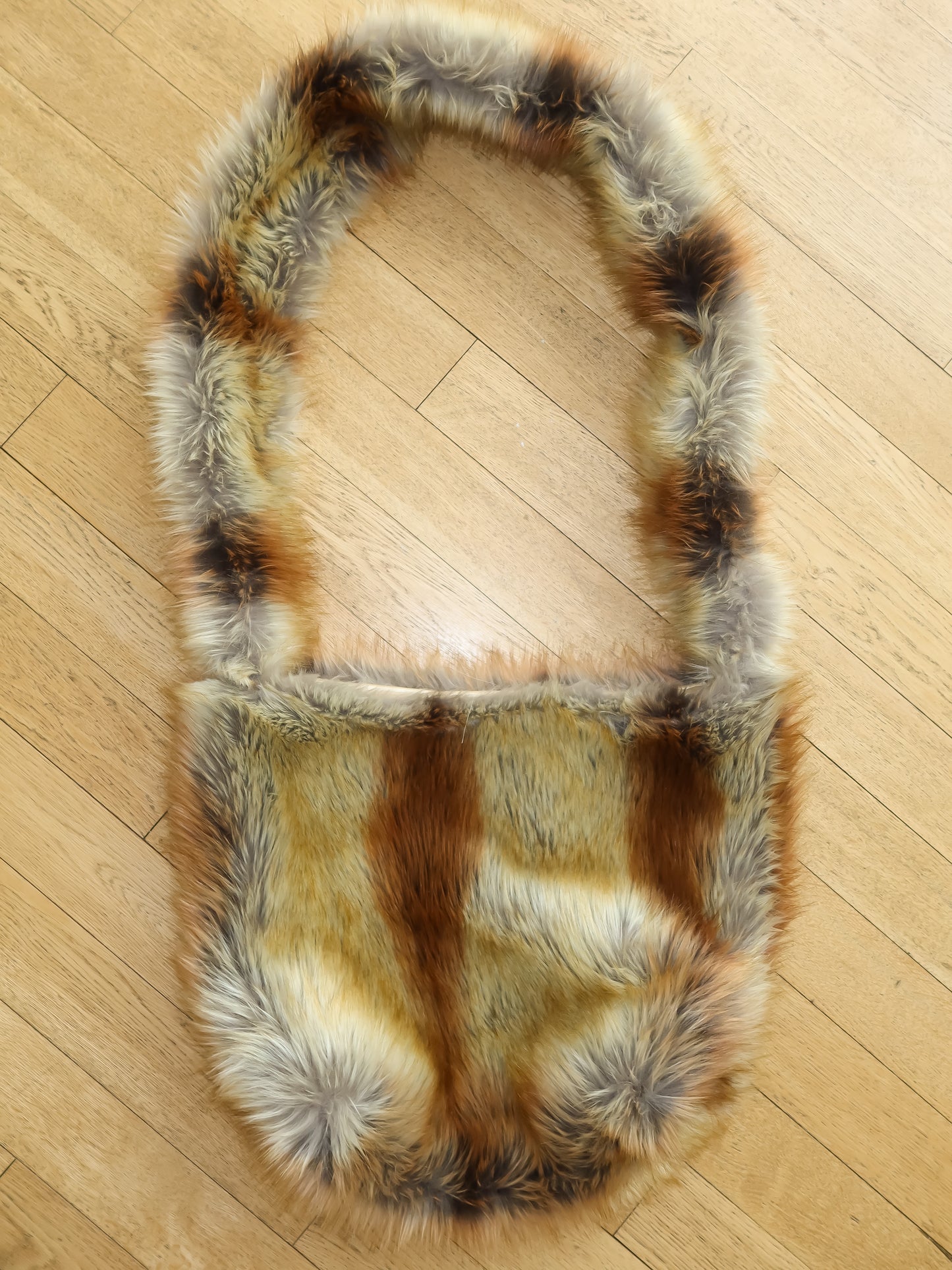 Coffee Faux Fur XL Bag