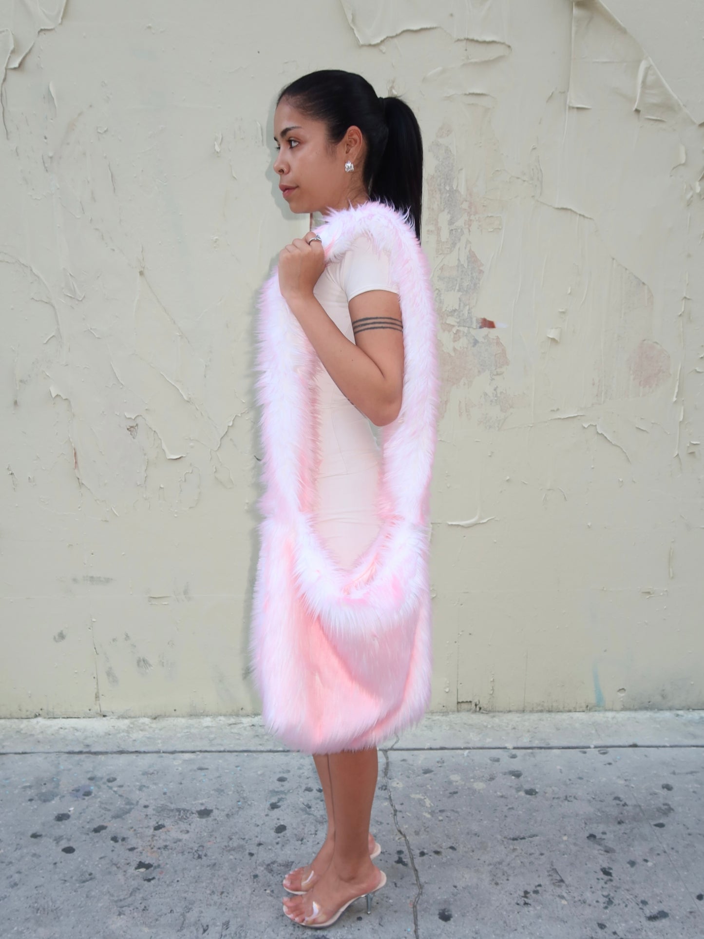 Blush Faux Fur XL Bag