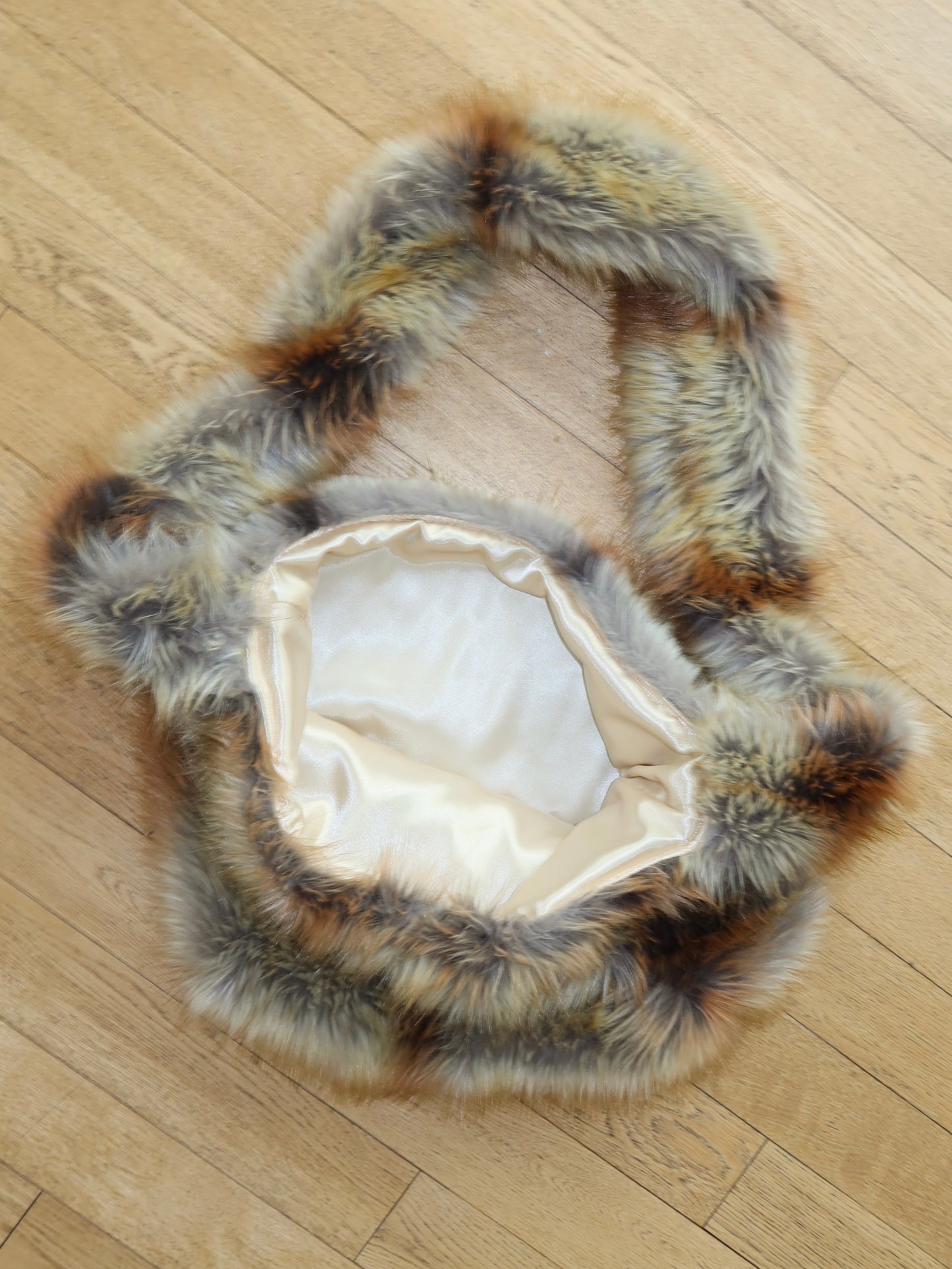 Coffee Faux Fur XL Bag