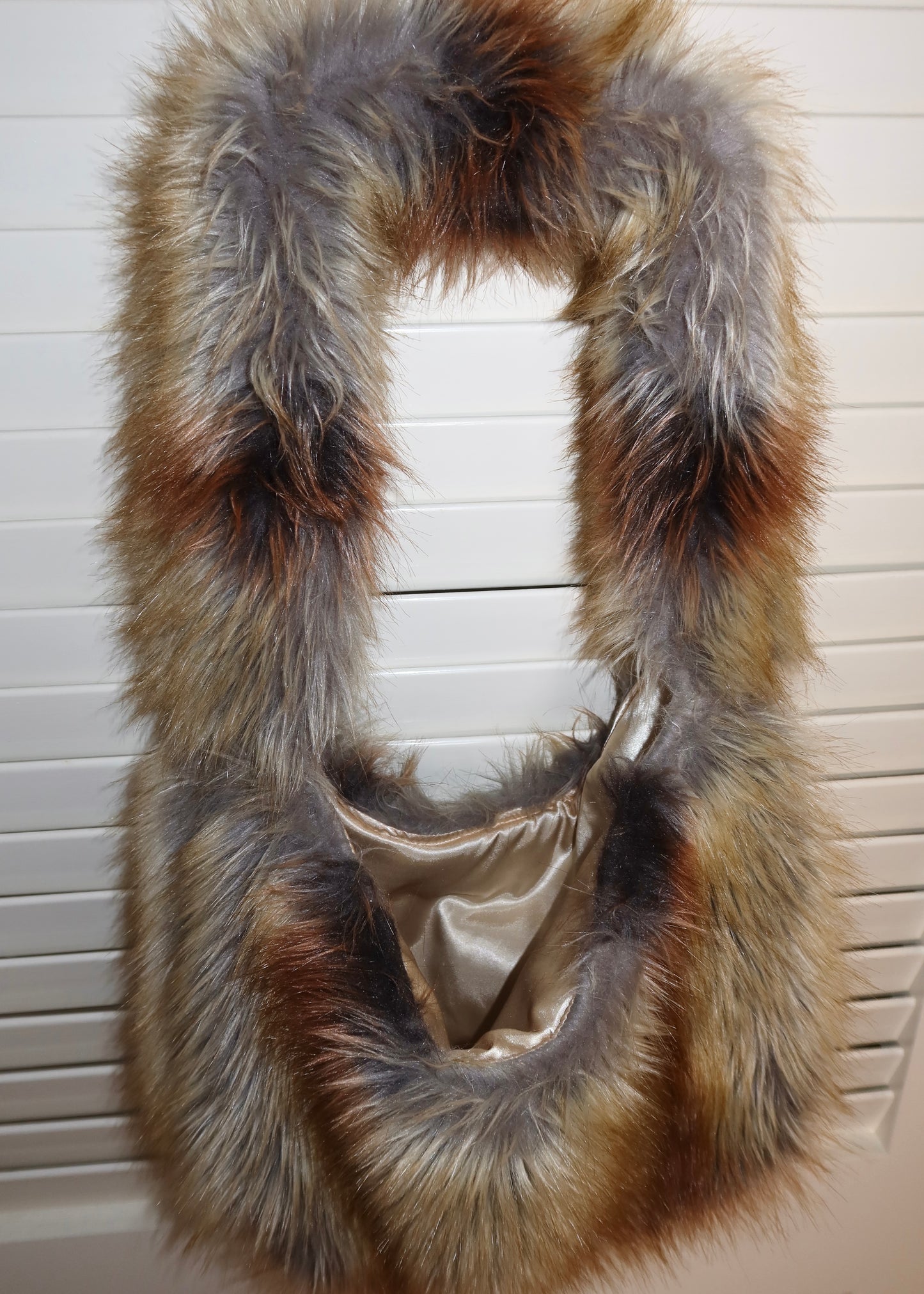 Coffee Faux Fur Medium Bag